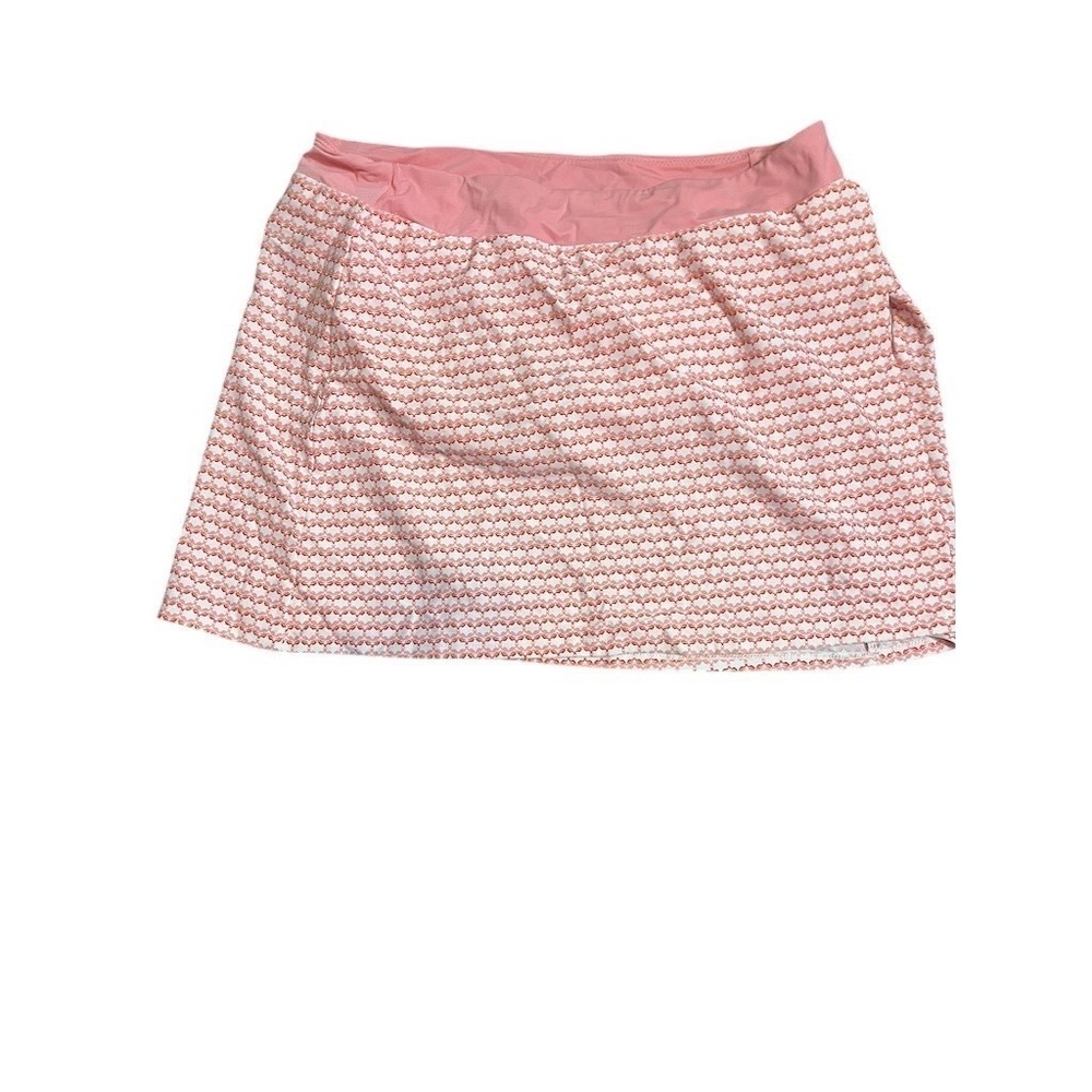 Talbots Womens Geometric Print Skirt Size XL Pink & White A-Line Swimwear
